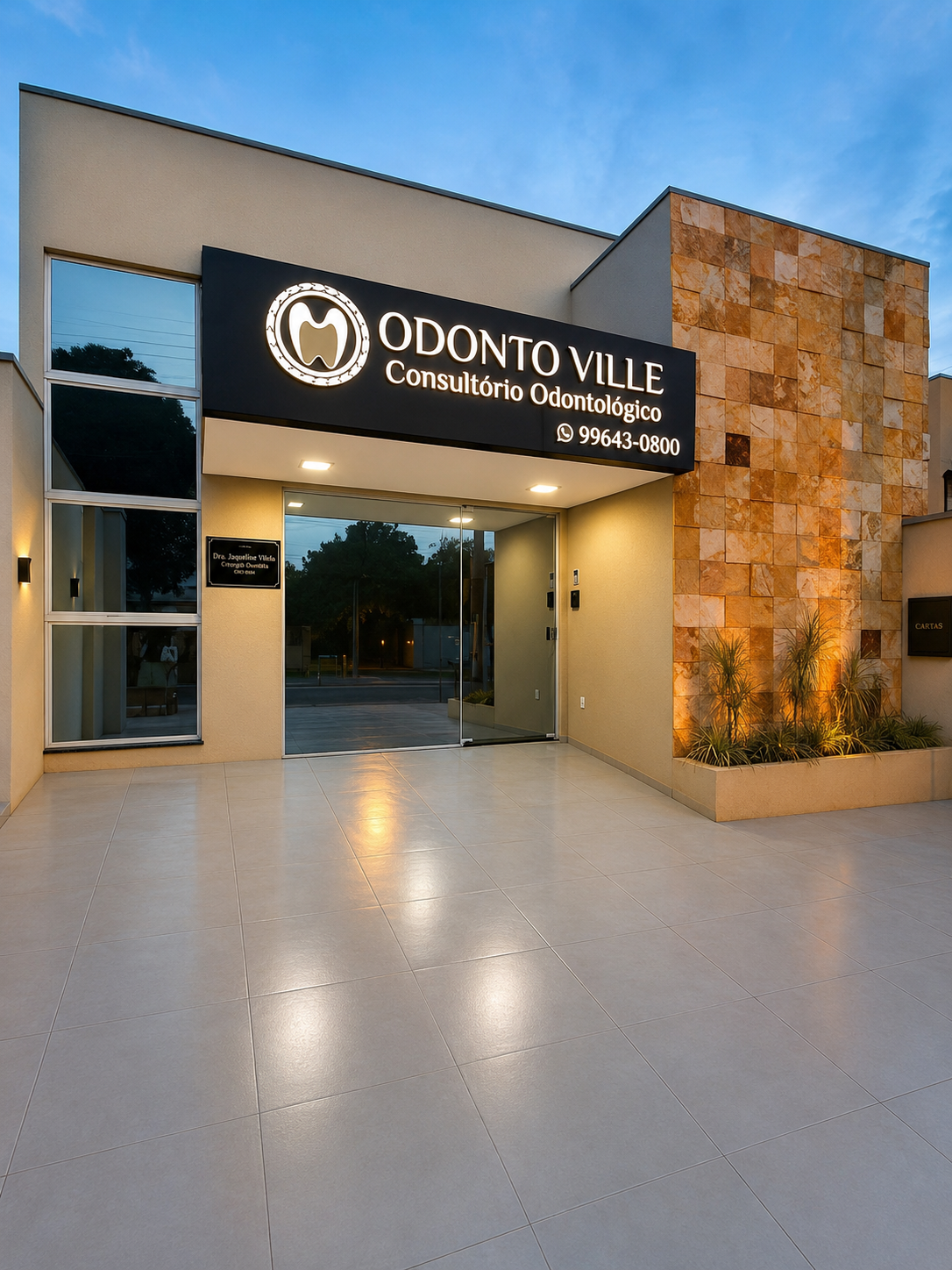 Fachada da clínica OdontoVille em Dourados